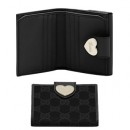 Noir Gucci Volet Français Portefeuille Avec Des Détails Script Boutique